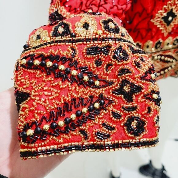 Handsewn Vintage Silk Glass Beaded / Sequin Jacket - Picture 5 of 13